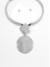 Circle/Square Pendant Necklace & Earring Set